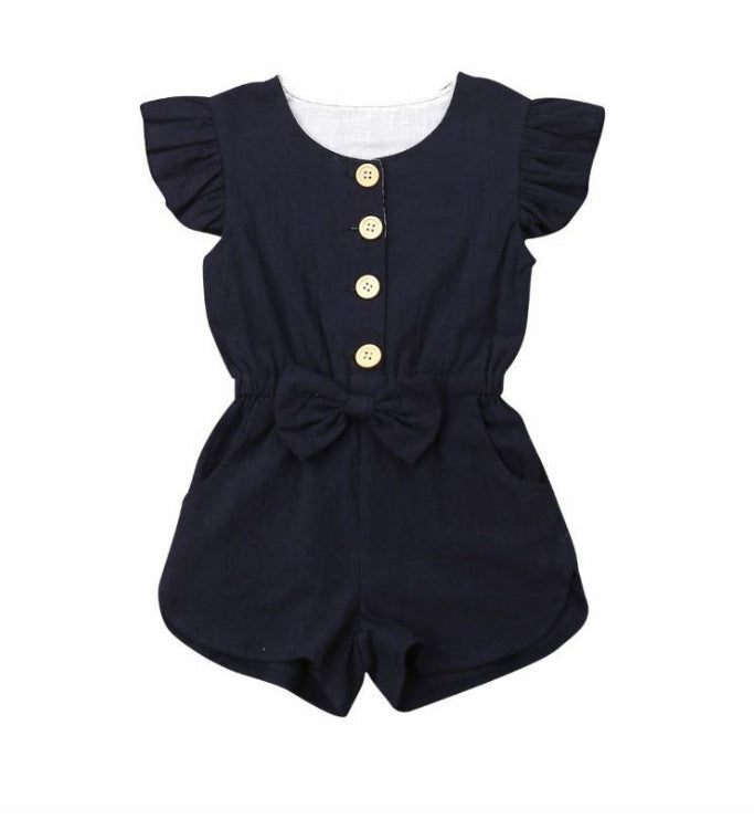 Toddler Girl Ruffled Sleeves Romper