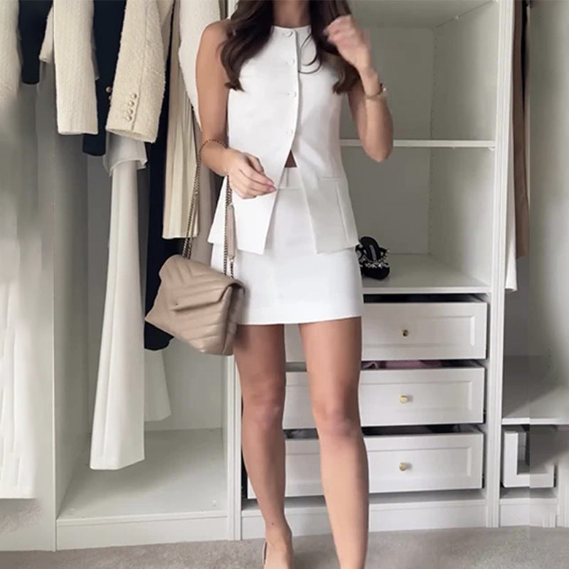Women's 2 Pcs Skirt & Vest Suit