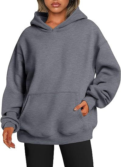 Solid Color Oversized Hoodie For Women