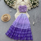 3-dimensional  Mesh Camisole Two-pcs Set