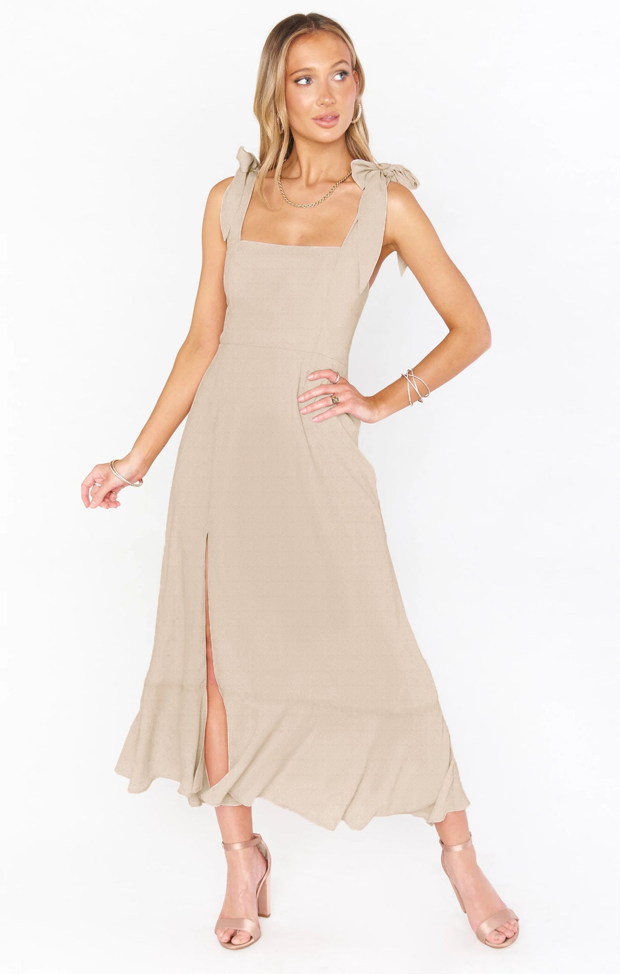 Women's Flared Slit Front Dress
