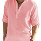 Men's Casual Cotton/Linen Blend Sports Shirt