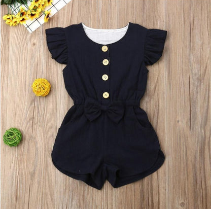 Toddler Girl Ruffled Sleeves Romper