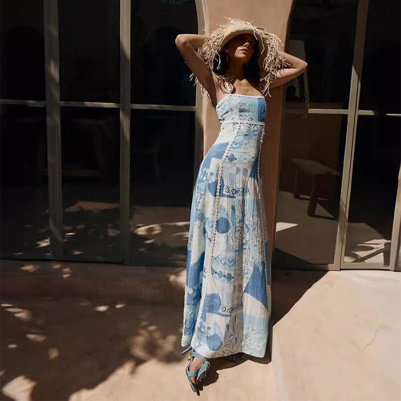 Lace Sling Fitted Dress