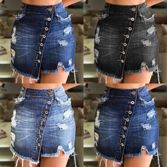 Hip-hugging Denim Skirt