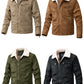 Suede Fabric Berber Fleece Zipper Jacket For Men
