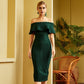Green Off The Shoulder Bandage Dress