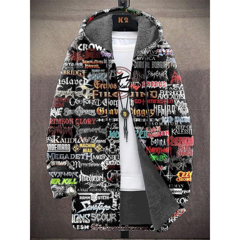 Fashion Digital Printing Fleece Padded Jacket For Men