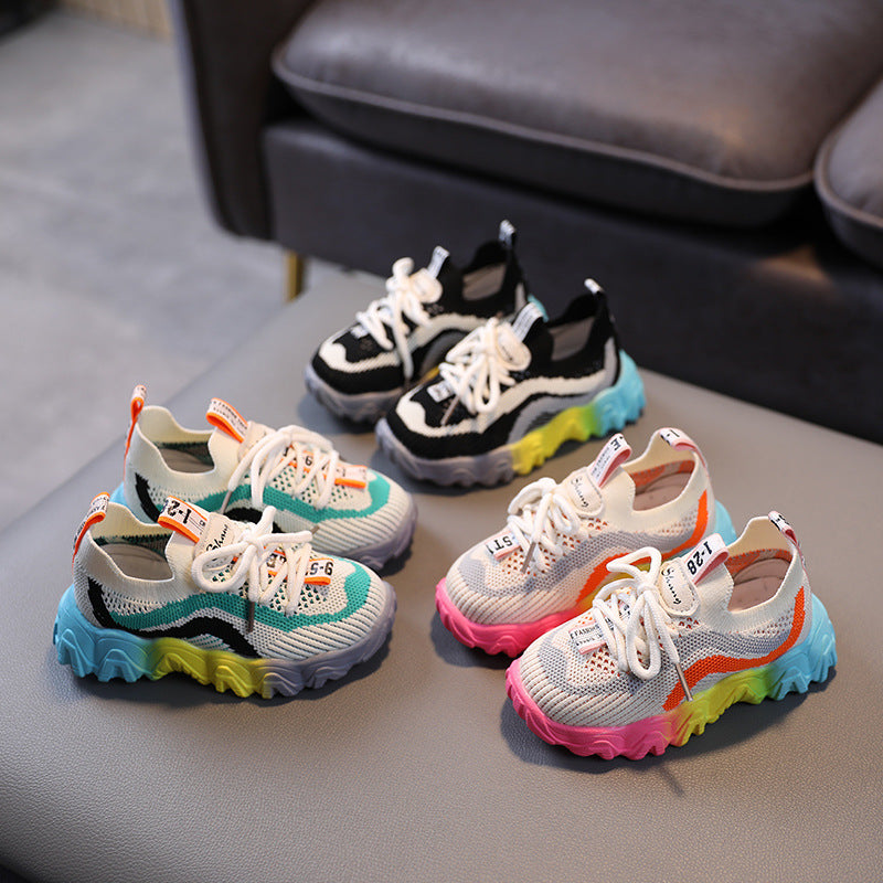 Colorful Breathable Woven Toddler Sneakers