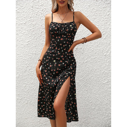 Polka Dot Slit Dress