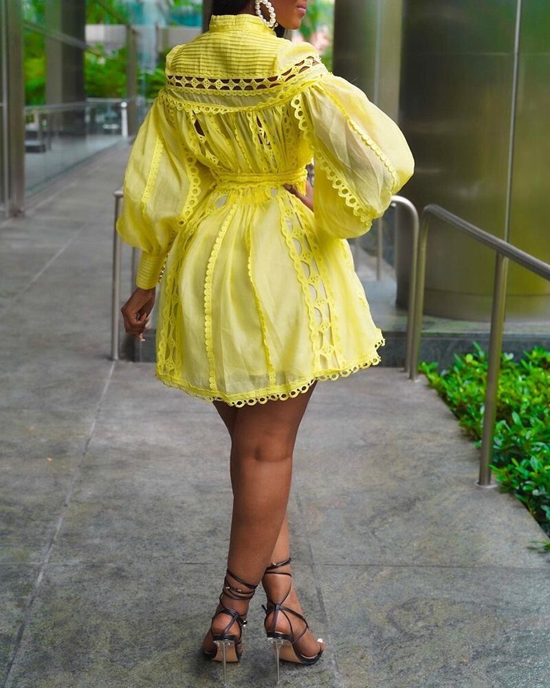 Petal Sleeve Diamond Dress