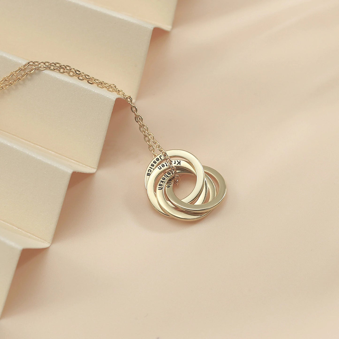 Titanium Steel Plated Multiple Rings Necklace