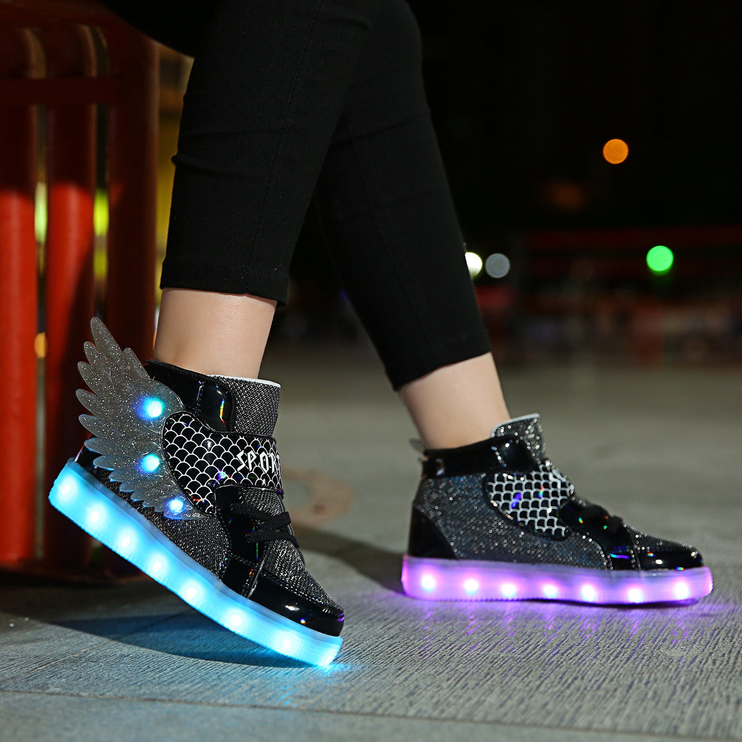 Unisex Wings Luminous Sports Shoes
