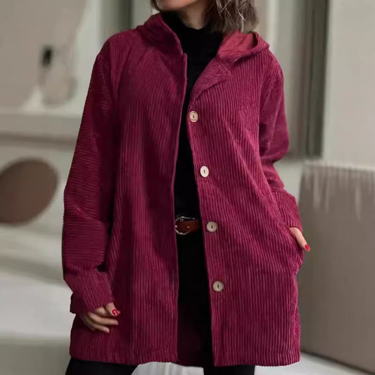 Women's Hooded Corduroy Jacket