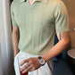 Men's V-neck Knitted Silk T-shirt