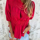 Women's Pleated Button Shirt