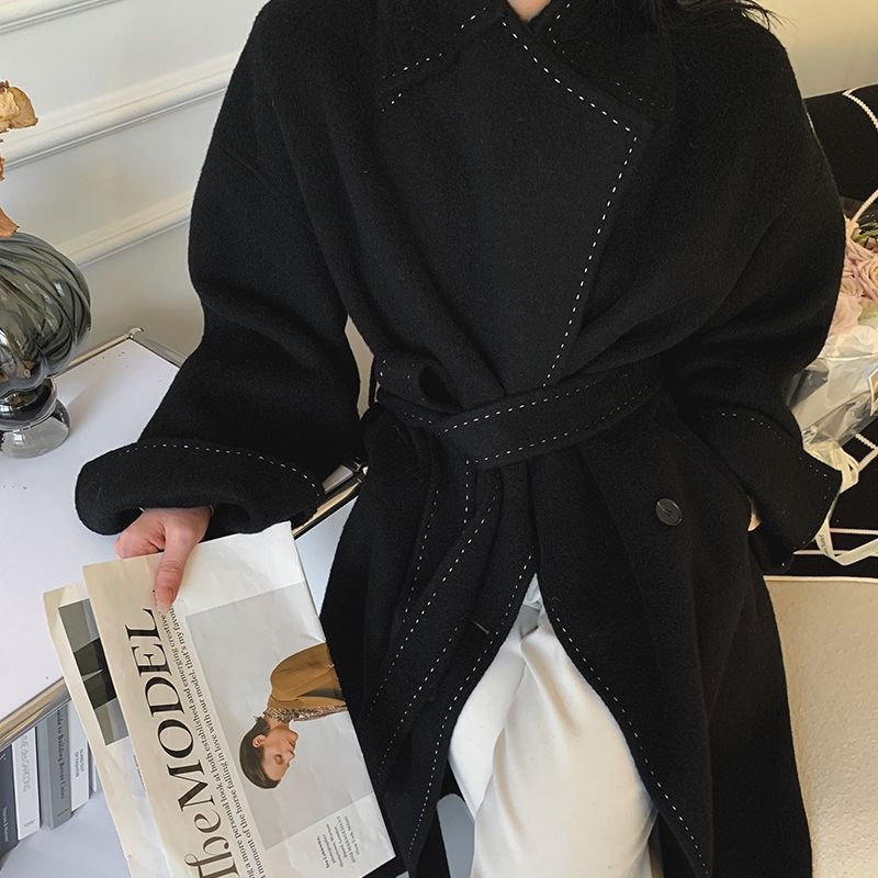 Trendy Double-faced Wool Overcoat