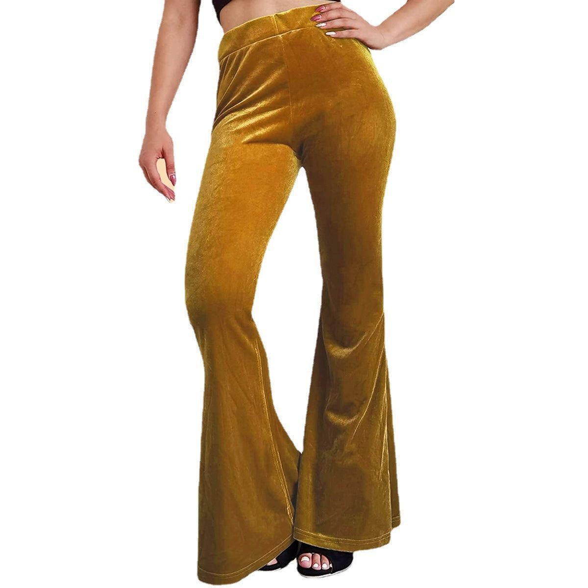 Velvet Bell-bottom Pants