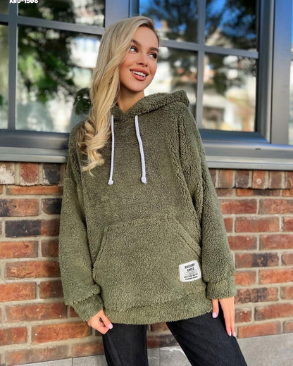 Loose Long-Sleeved Pullover Hoodie For Women