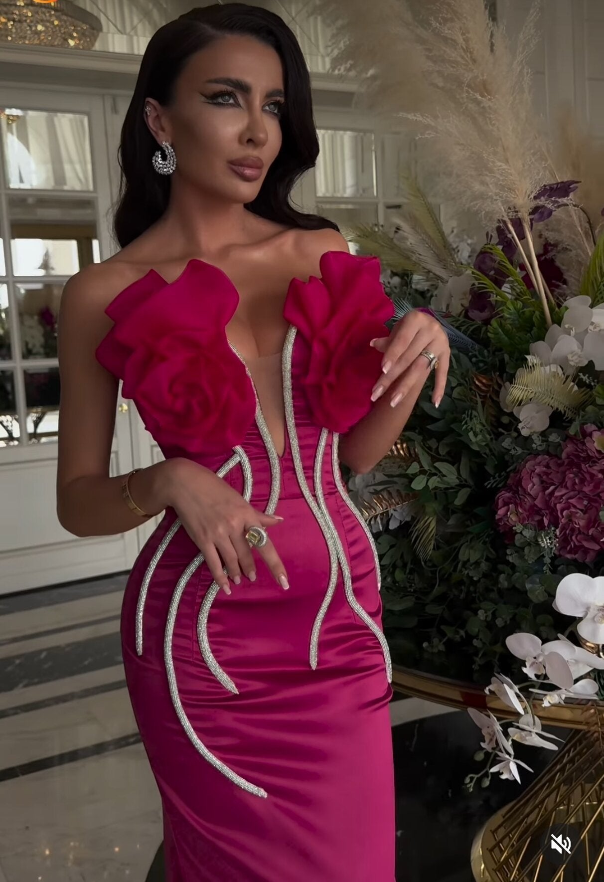 Rhinestone Tube Top Formal Dress