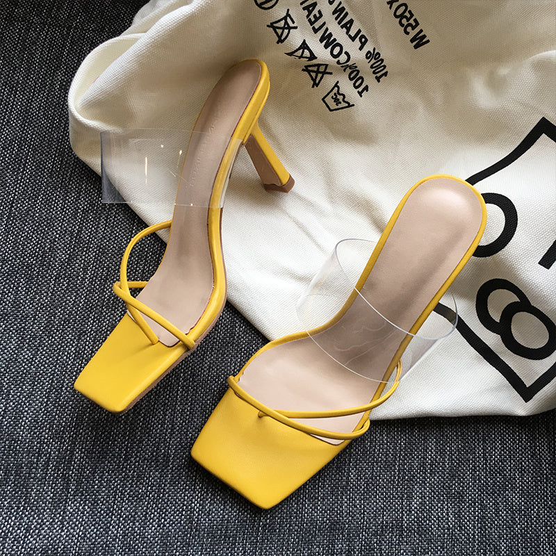 Women's Square Toe Transparent Sandals