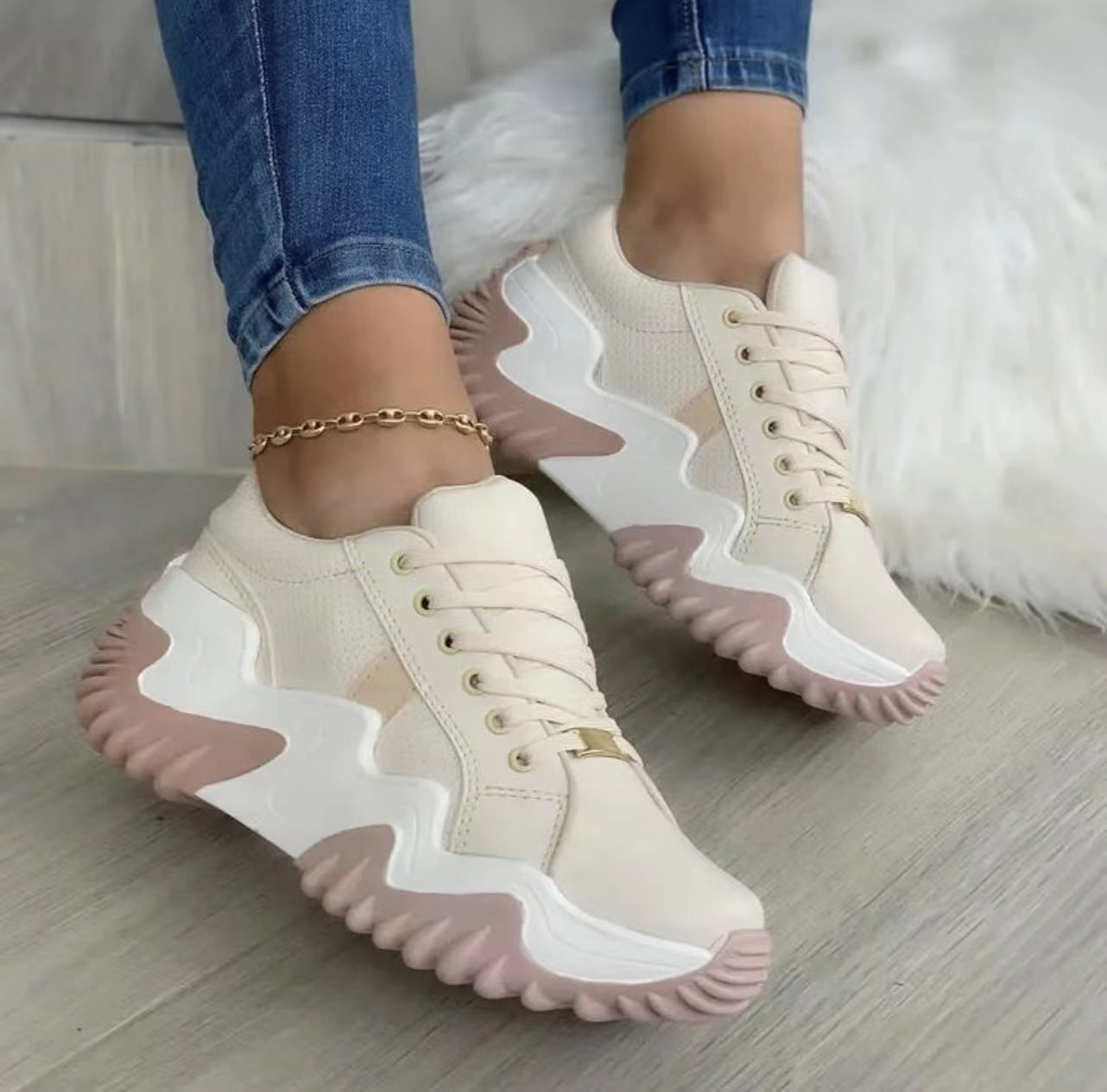 Women's  sponge cake Heel  Sneakers