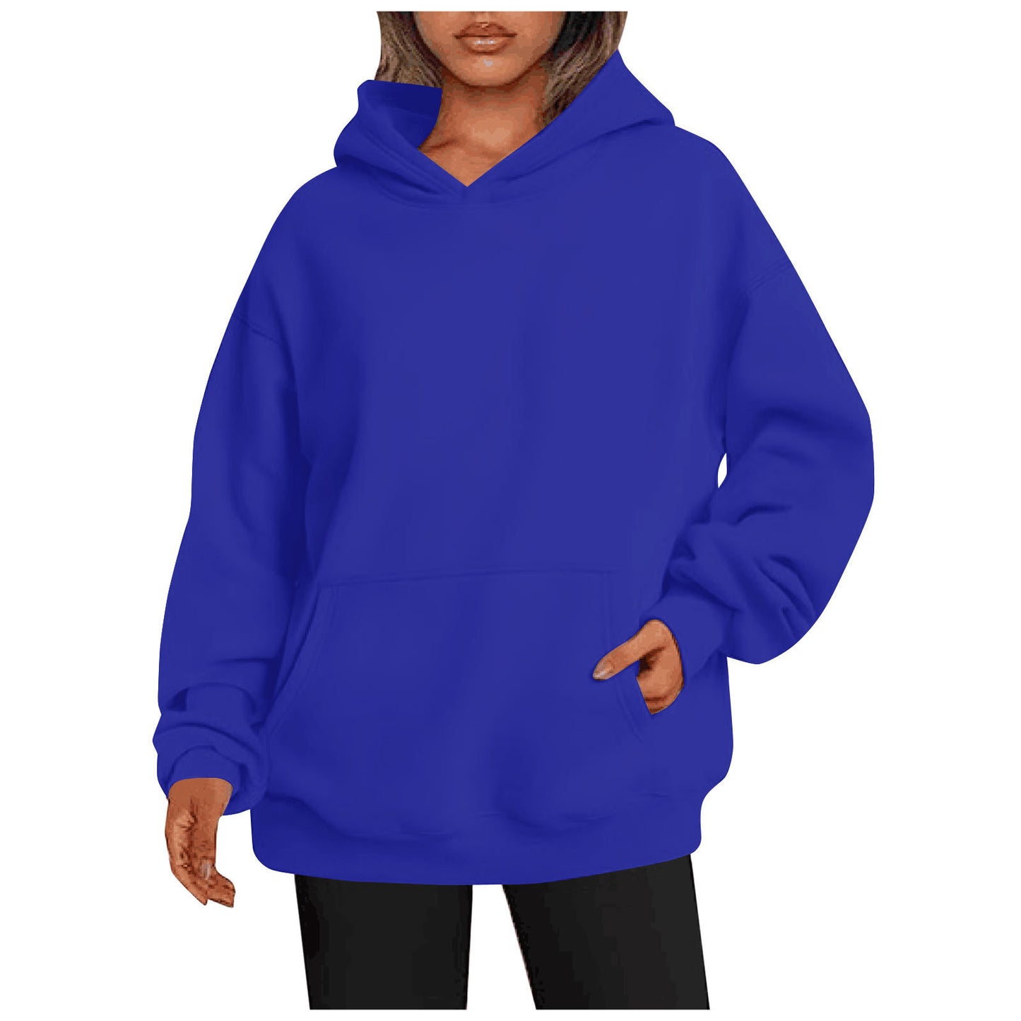 Solid Color Oversized Hoodie For Women