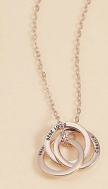 Titanium Steel Plated Multiple Rings Necklace