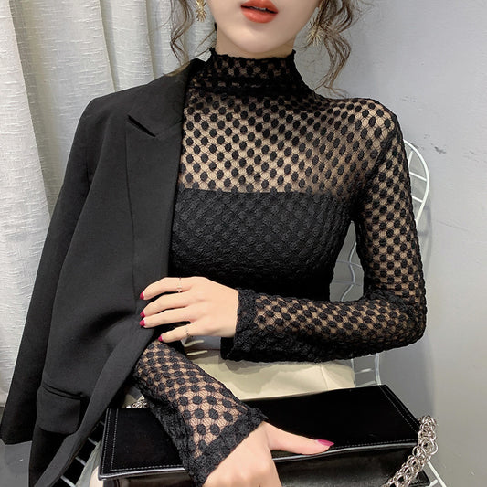 Women's Lace Turtle Neck Top