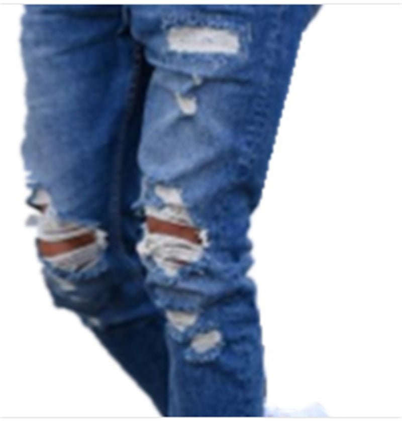 Men's Distressed Fitted Jeans