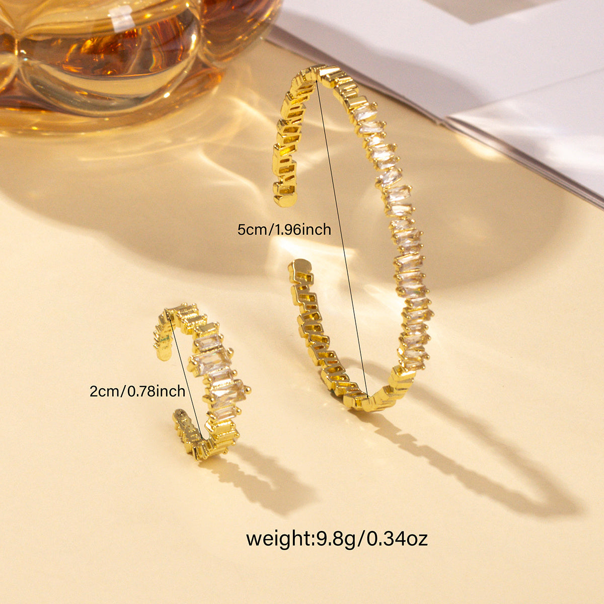 2pcs Women's Cubic Zirconia Decorative Wristband