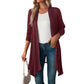 Solid Color Long Sleeved Cardigan For Women