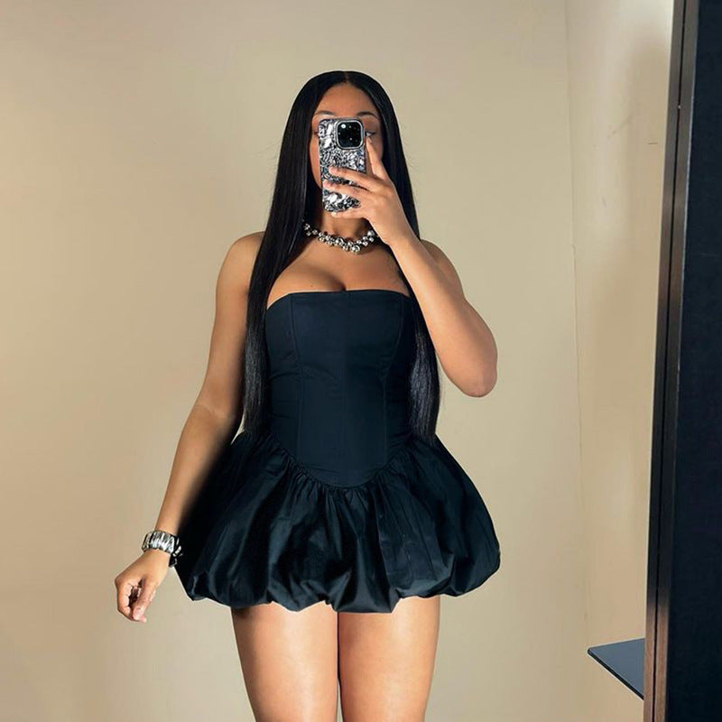 Bandeau Lantern Tulle Dress