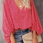 Printed Balloon Sleeve Blouse