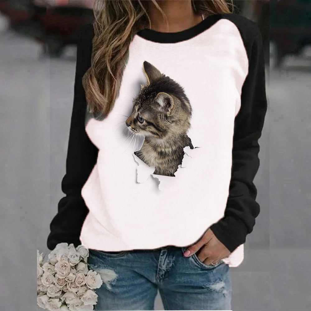 Kitty Cat Crew Neck Sweatshirt