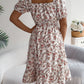 Floral Print Ruffles Dress