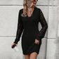 V-neck Knitted Sweater Dress