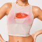 Round Neck Gauze Printed Sleeveless Night