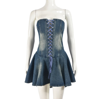 Women's Corset Denim Dress