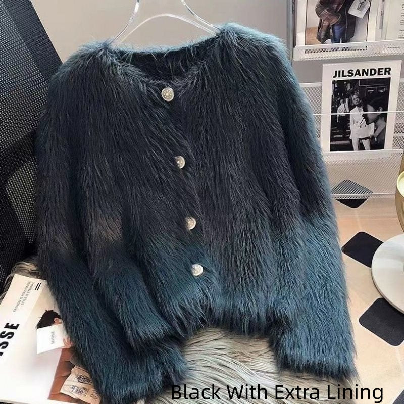 Thickened Knitted Autumn And Winter Cardigan For Women