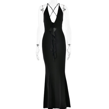 La Belle Low-cut Halter Dress