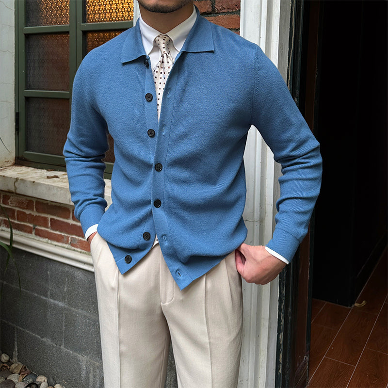 Slim Wool Knitted Vintage Cardigan For Men