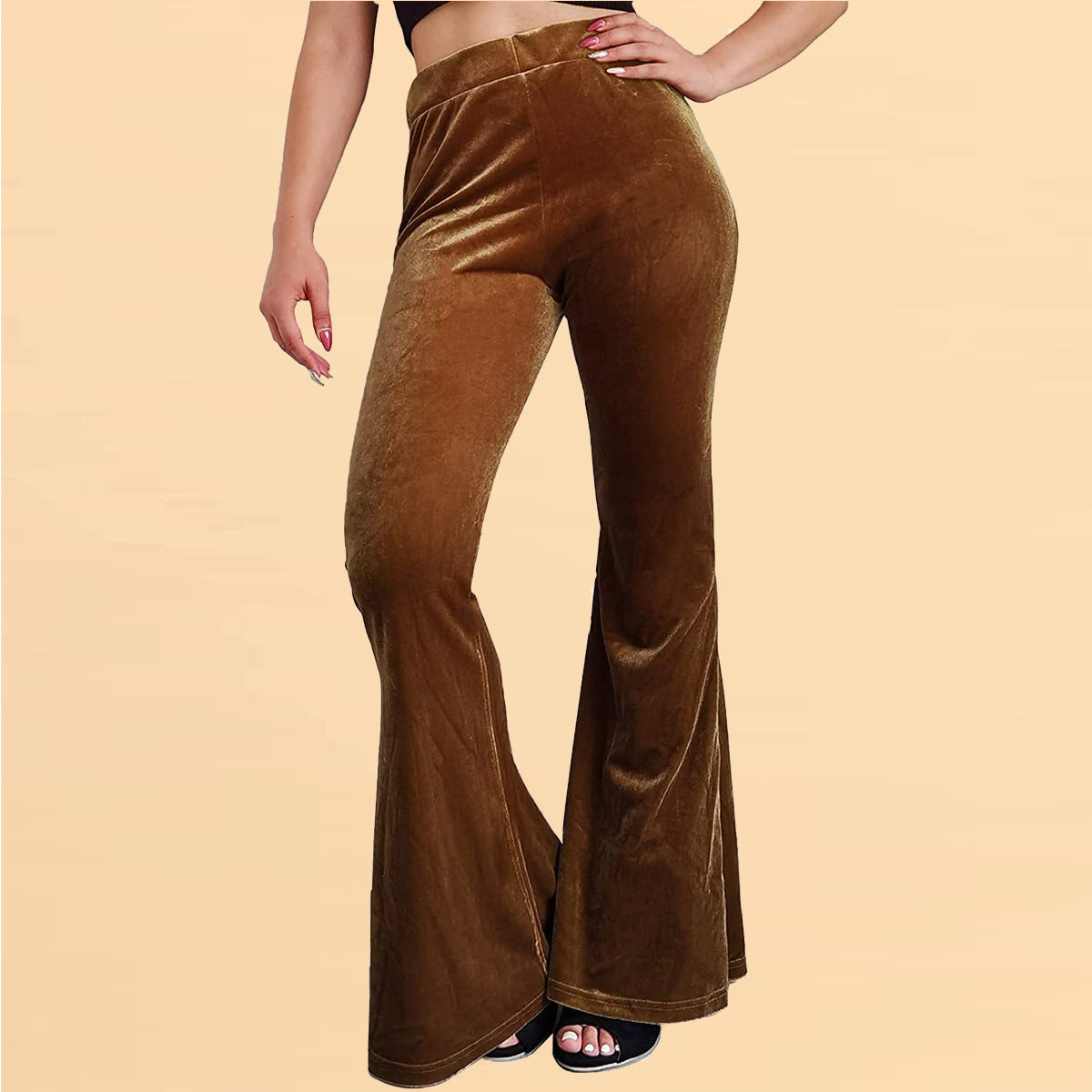 Velvet Bell-bottom Pants