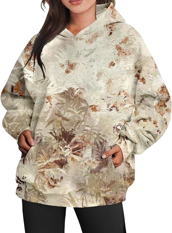 Camouflage Maple Leaf Print Sports Hoodie For Women