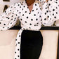 Women's Balloon Sleeves  Polka Dot Blouse