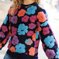 Retro Three-dimensional Flower Sweater