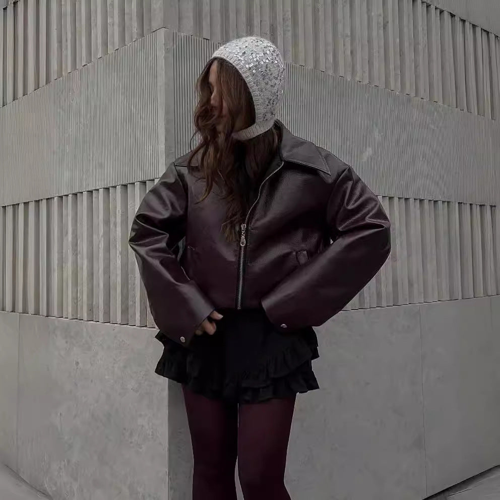 Zippered Leather Jacket