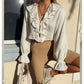 Women's Elegant White Chiffon Top