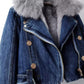 Detachable Fox Fur Liner Denim Coat