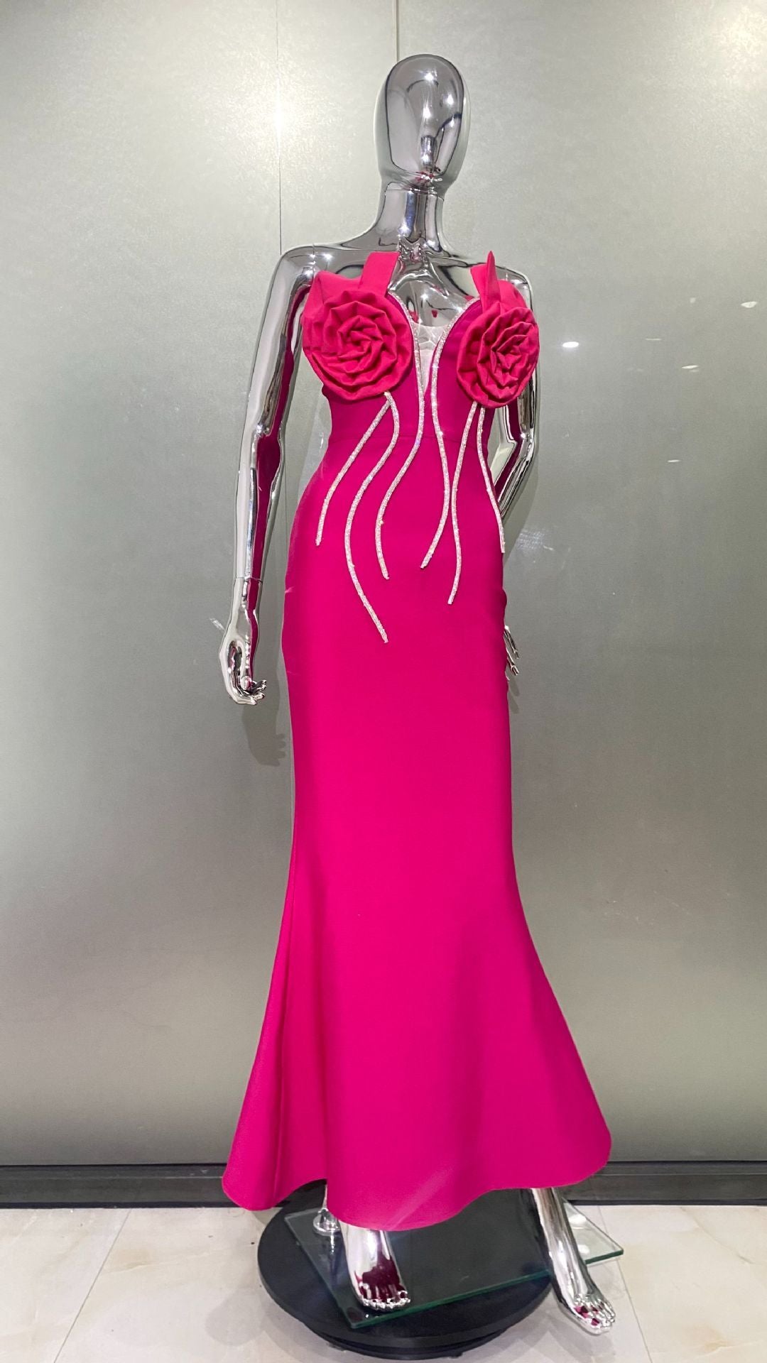 Rhinestone Tube Top Formal Dress